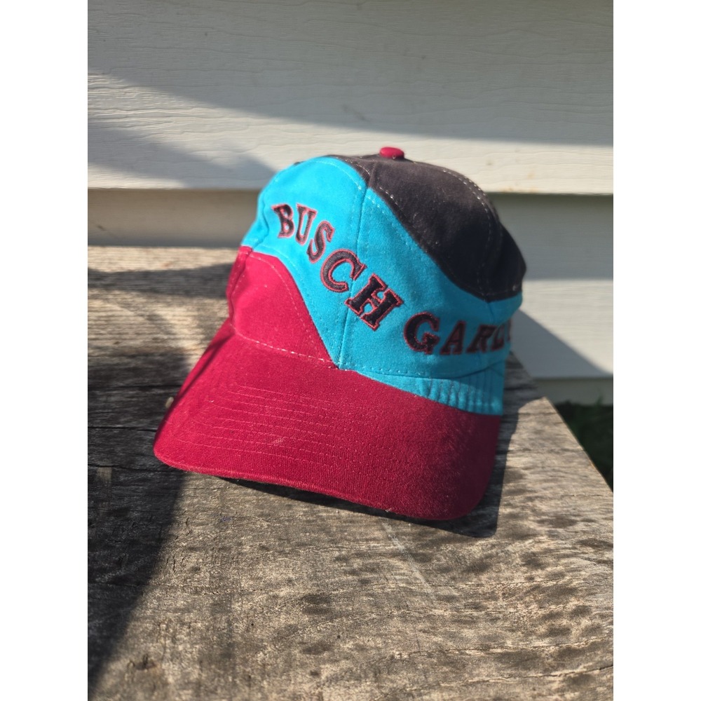 VTG Busch Gardens Sea World Snapback Hat Cap Color Block 90s Canvas Park Novelty